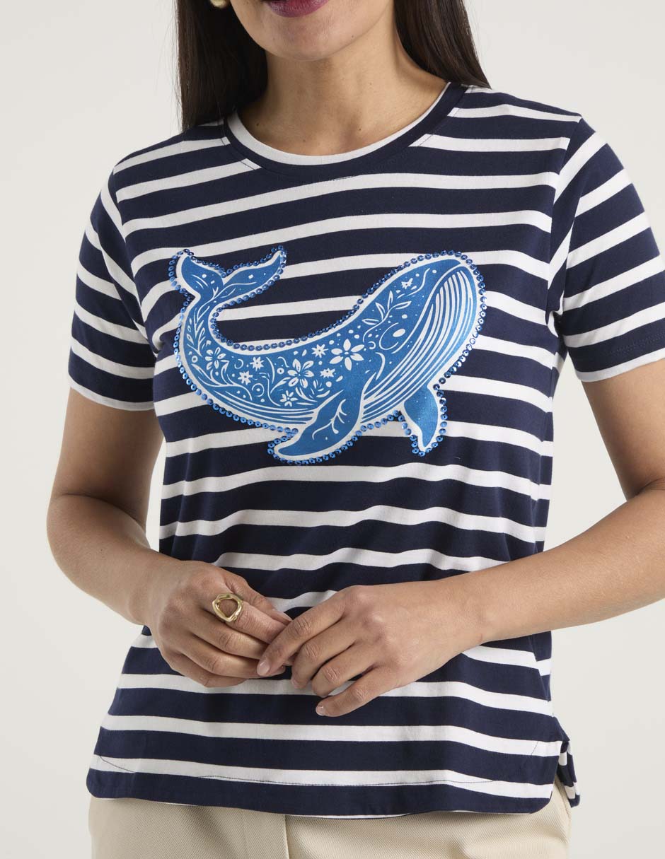 Playera manga corta cuello redondo para mujer 5