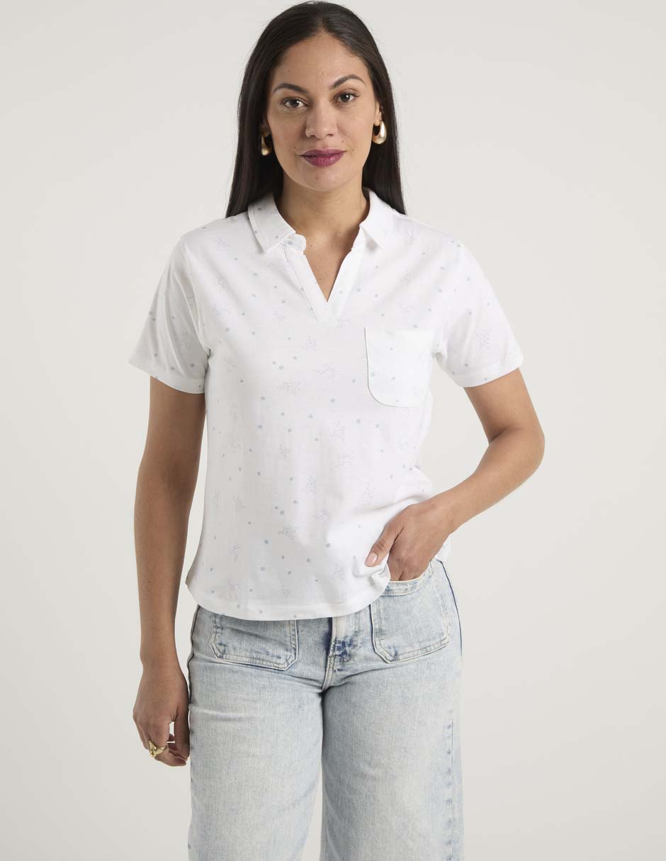 Playera manga corta cuello polo para mujer Playera manga corta cuello polo para mujer