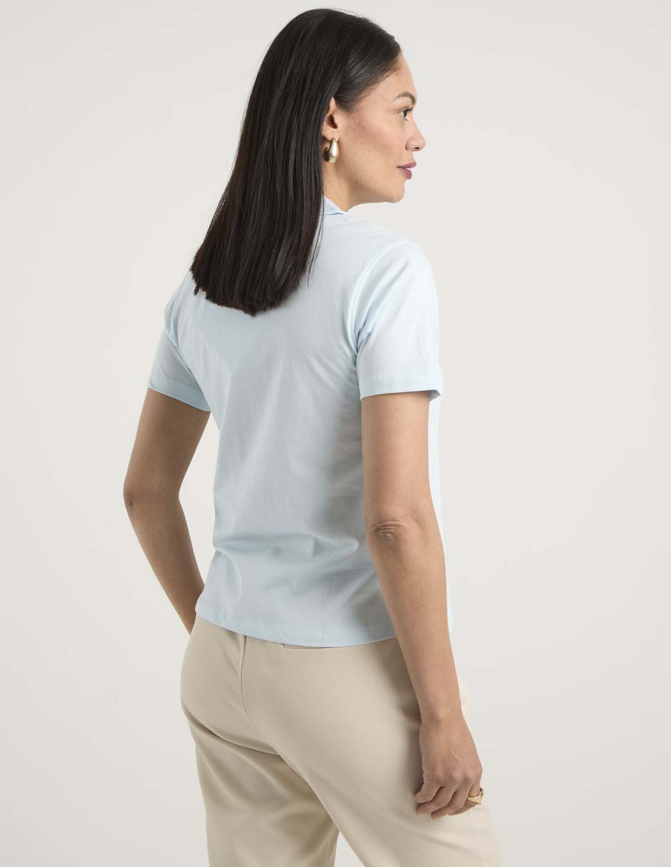 Playera manga corta cuello polo para mujer 6