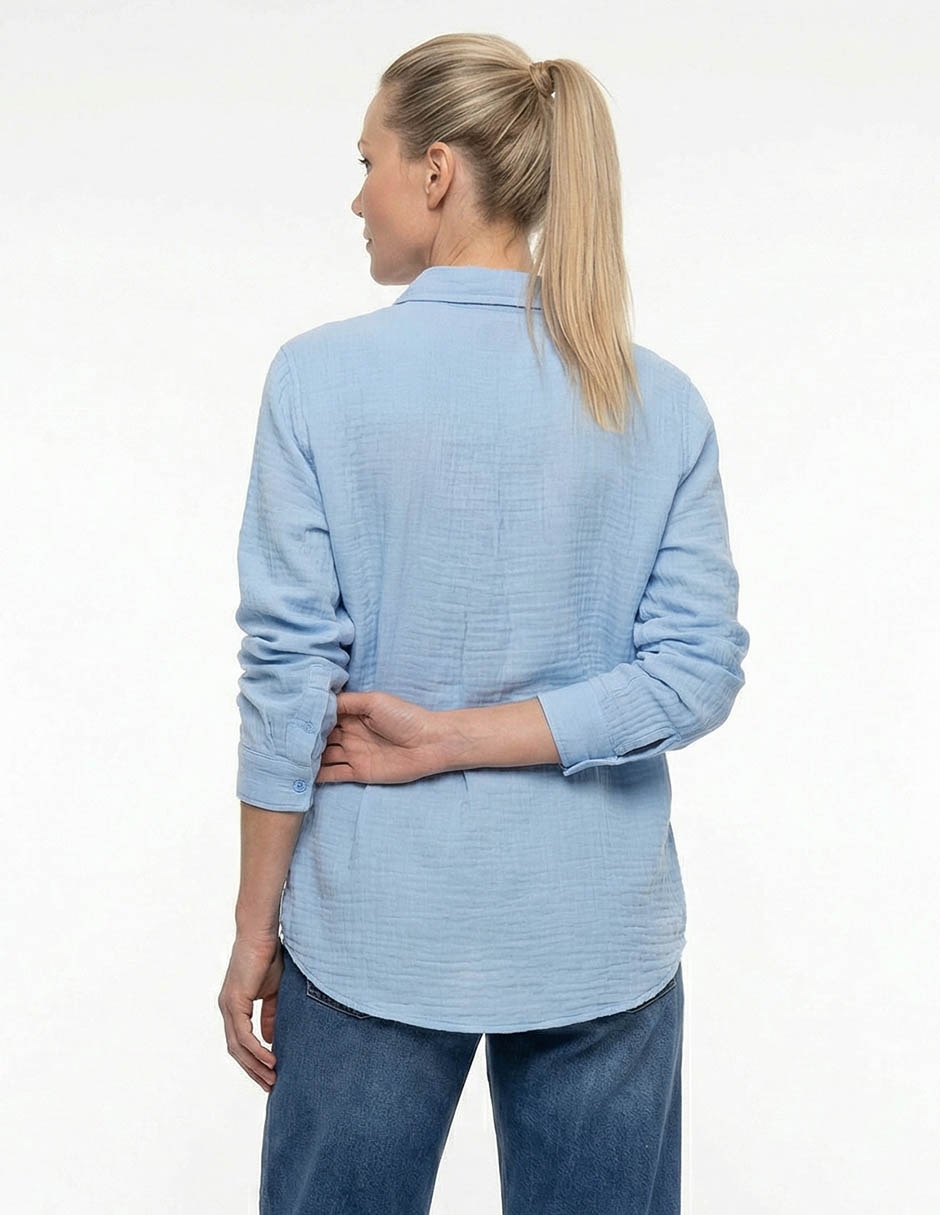 Blusa camisera Weekend manga larga para mujer