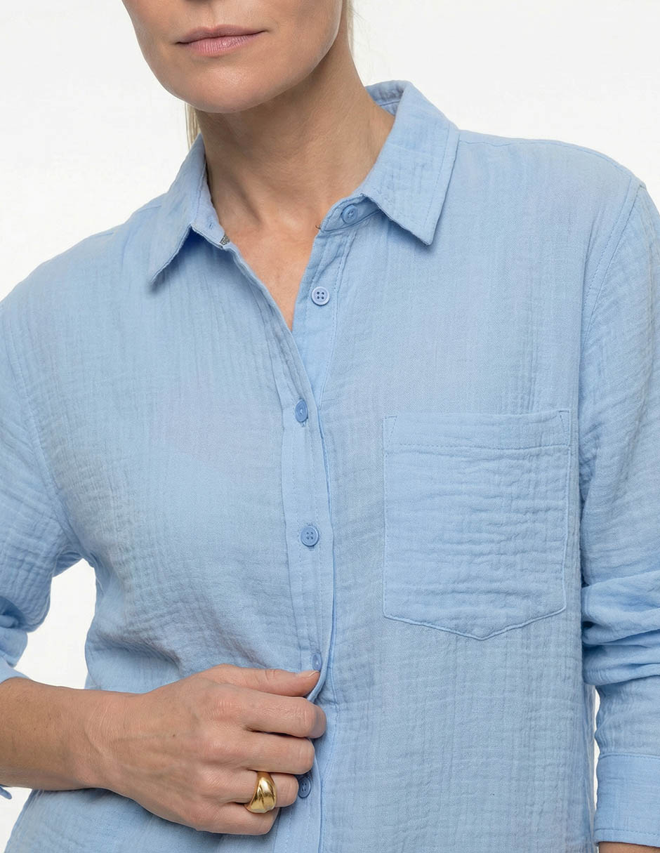 Blusa camisera Weekend manga larga para mujer