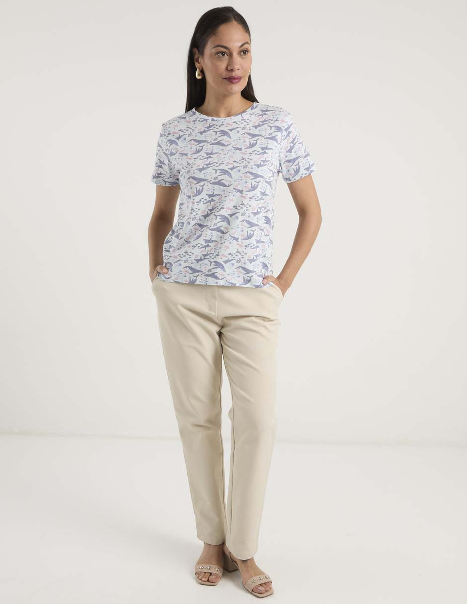 Playera manga corta cuello redondo para mujer 3
