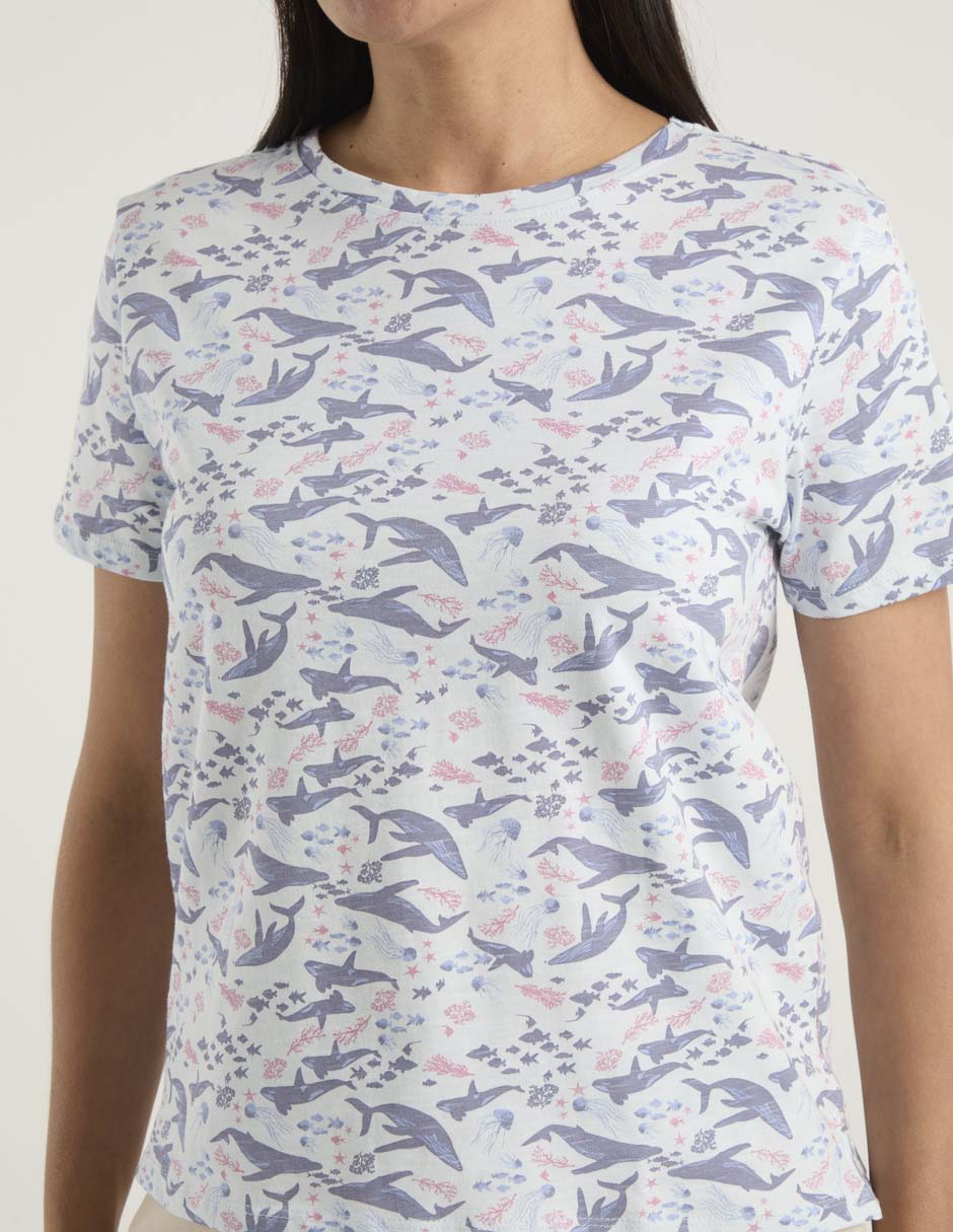 Playera manga corta cuello redondo para mujer 5