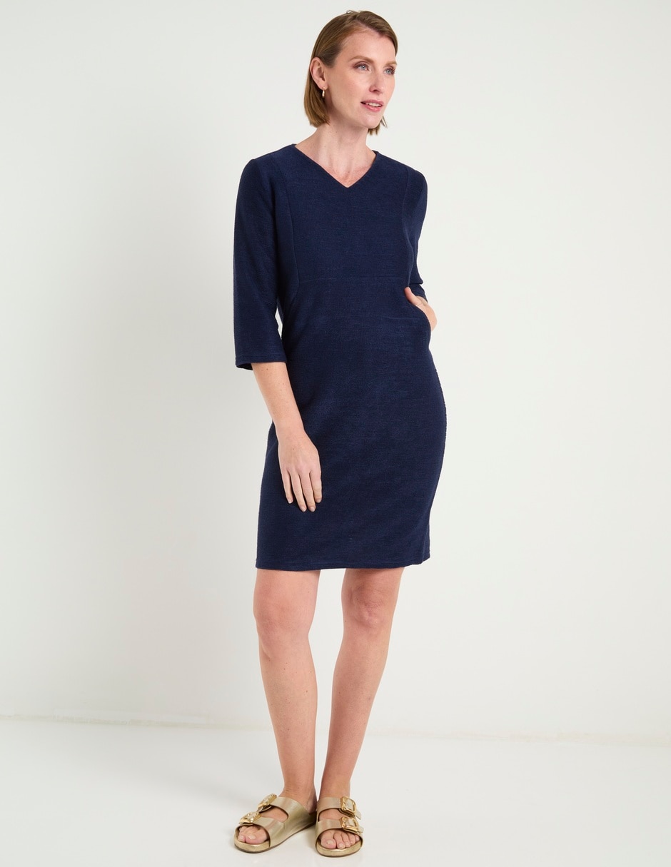 Vestido arriba de la rodilla casual escote V 3