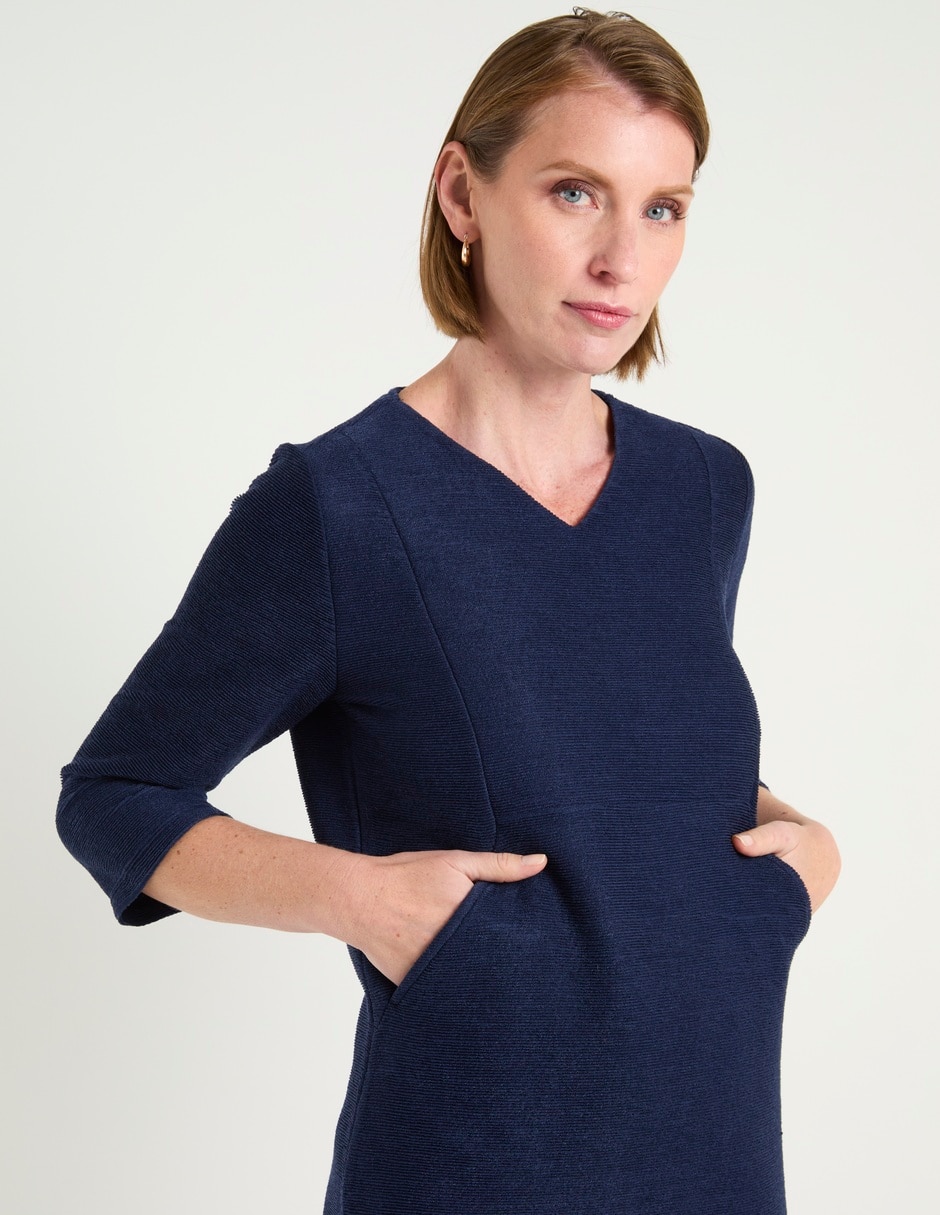 Vestido arriba de la rodilla casual escote V 5