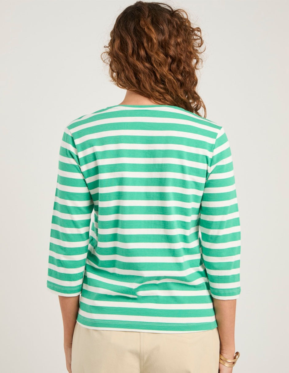 Playera manga 3/4 cuello V para mujer 6
