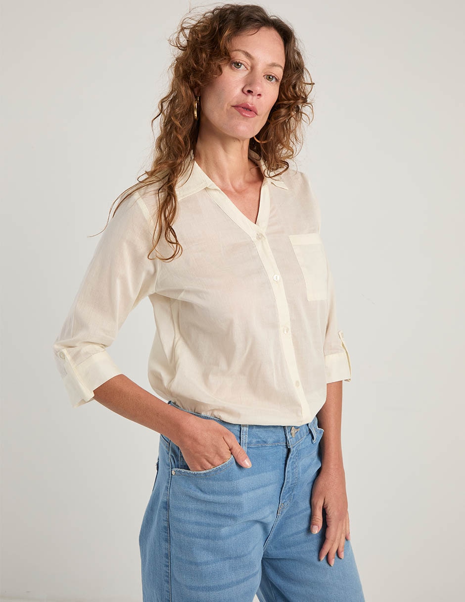 Blusa manga 3/4 con elevador para mujer Blusa manga 3/4 con elevador para mujer
