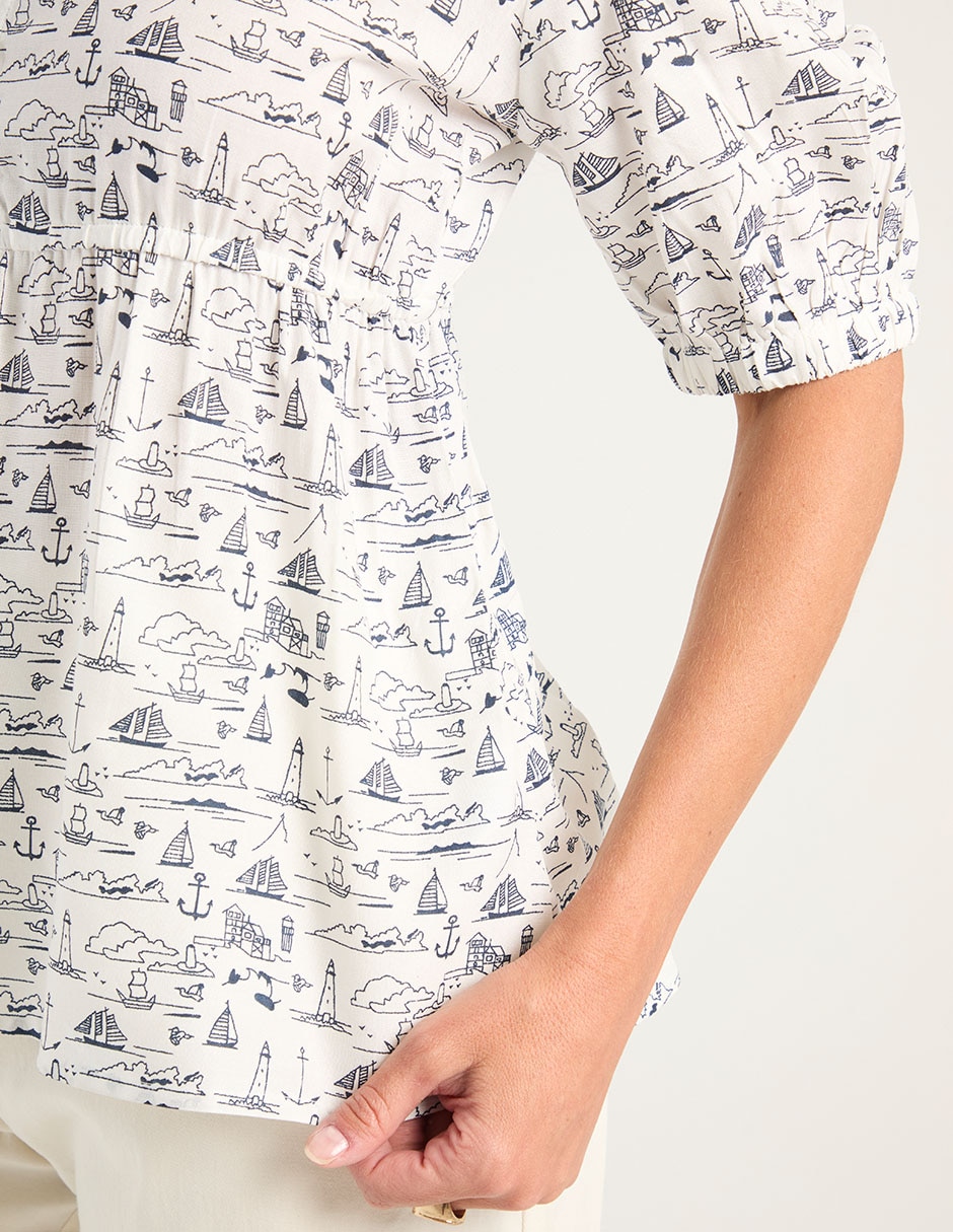 Blusa manga al codo para mujer 5