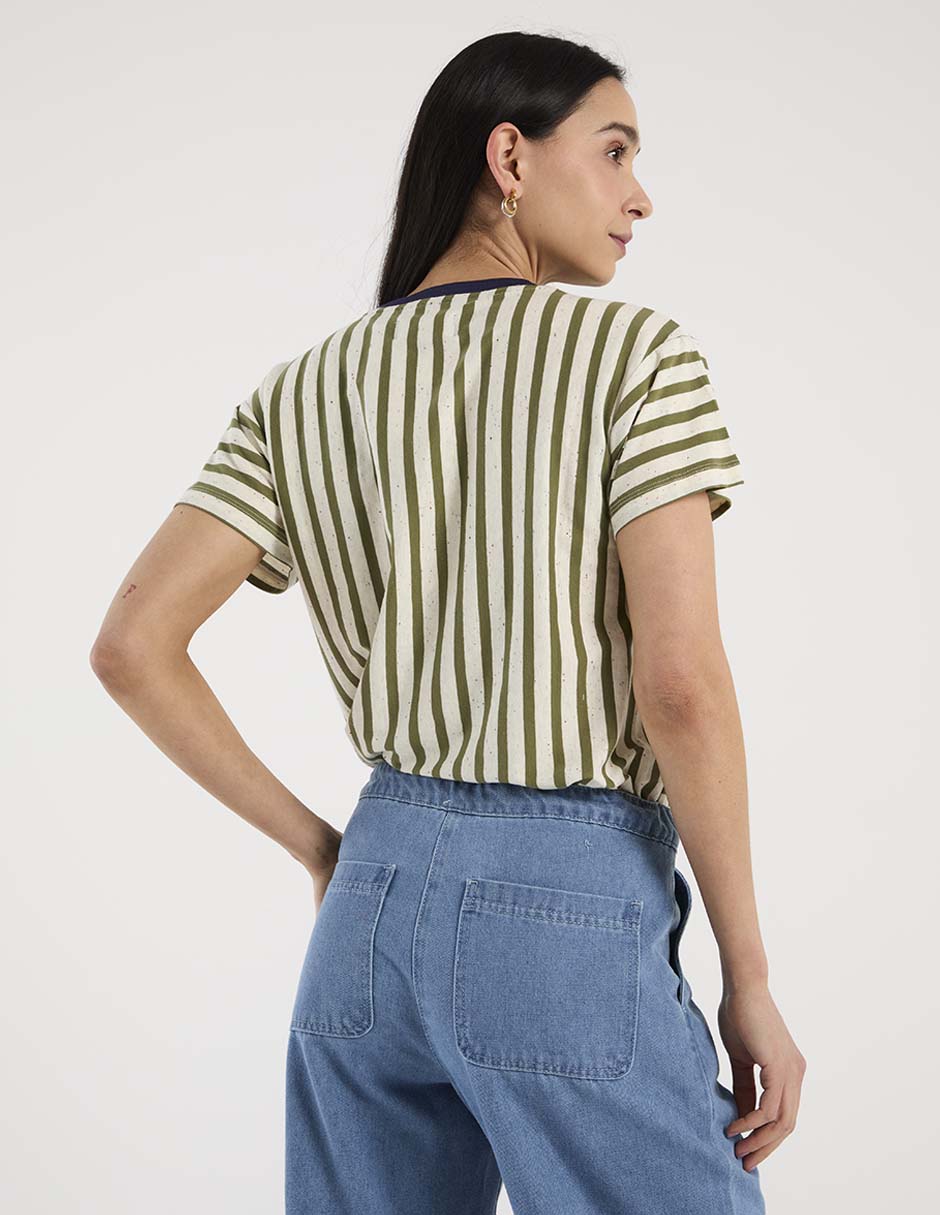 Playera manga corta cuello redondo para mujer 2