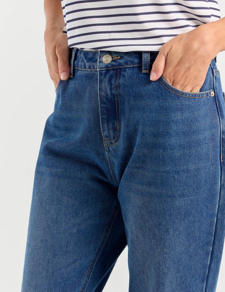 Jeans relaxed wide leg para mujer 4