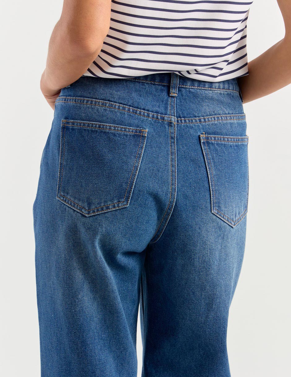Jeans relaxed wide leg para mujer 5
