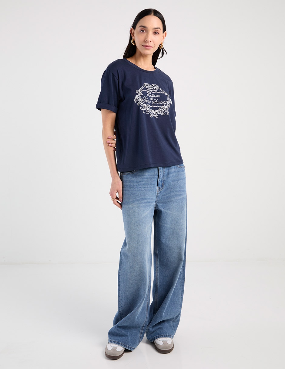 Playera manga corta cuello redondo para mujer 2