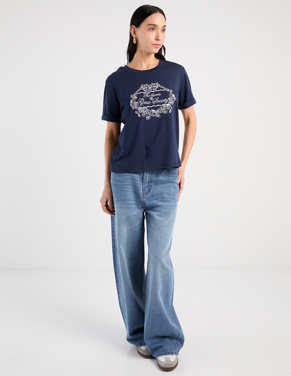 Playera manga corta cuello redondo para mujer 3