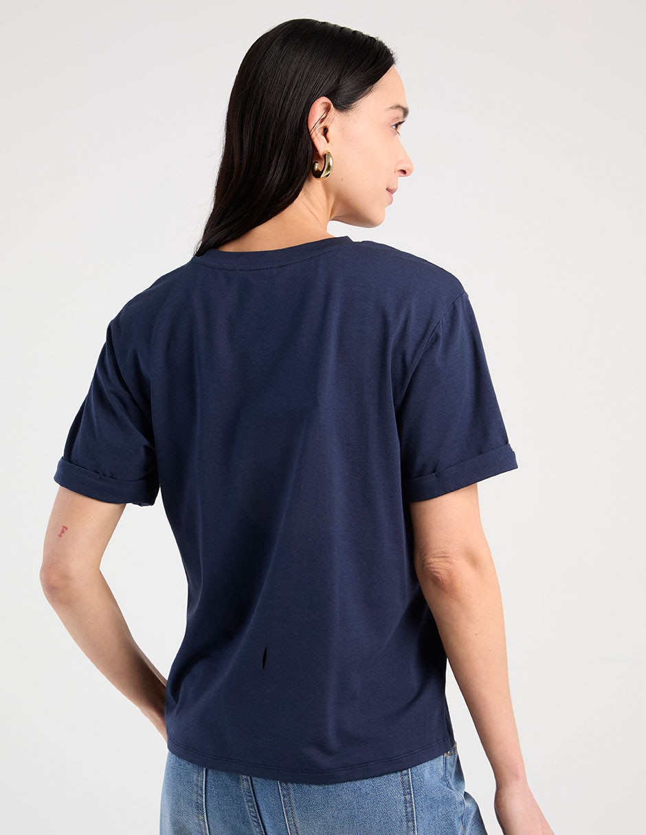 Playera manga corta cuello redondo para mujer 6