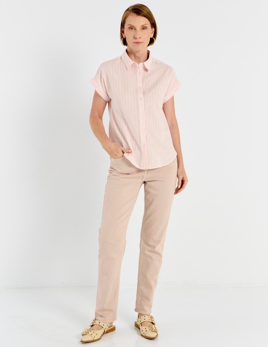 Blusa camisera manga corta para mujer 3