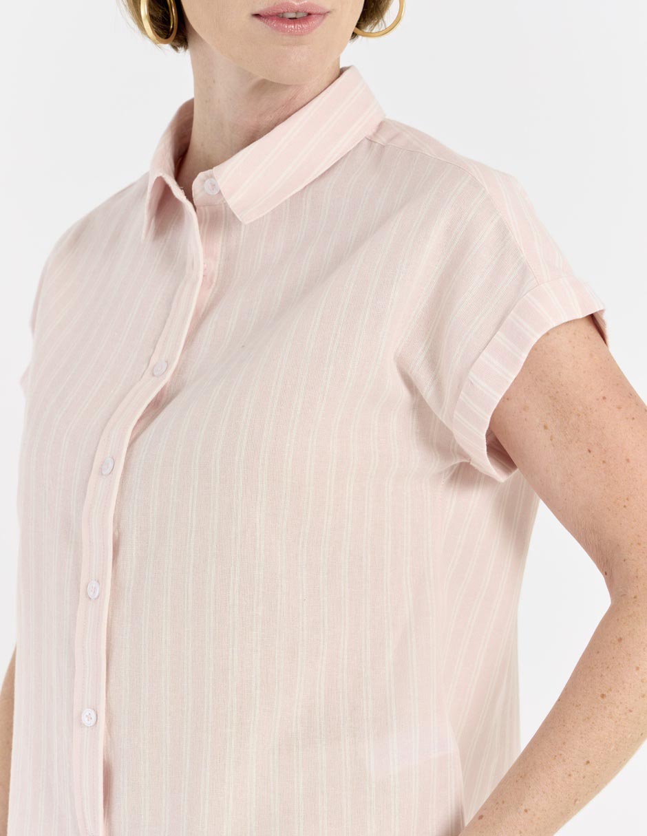 Blusa camisera manga corta para mujer 4