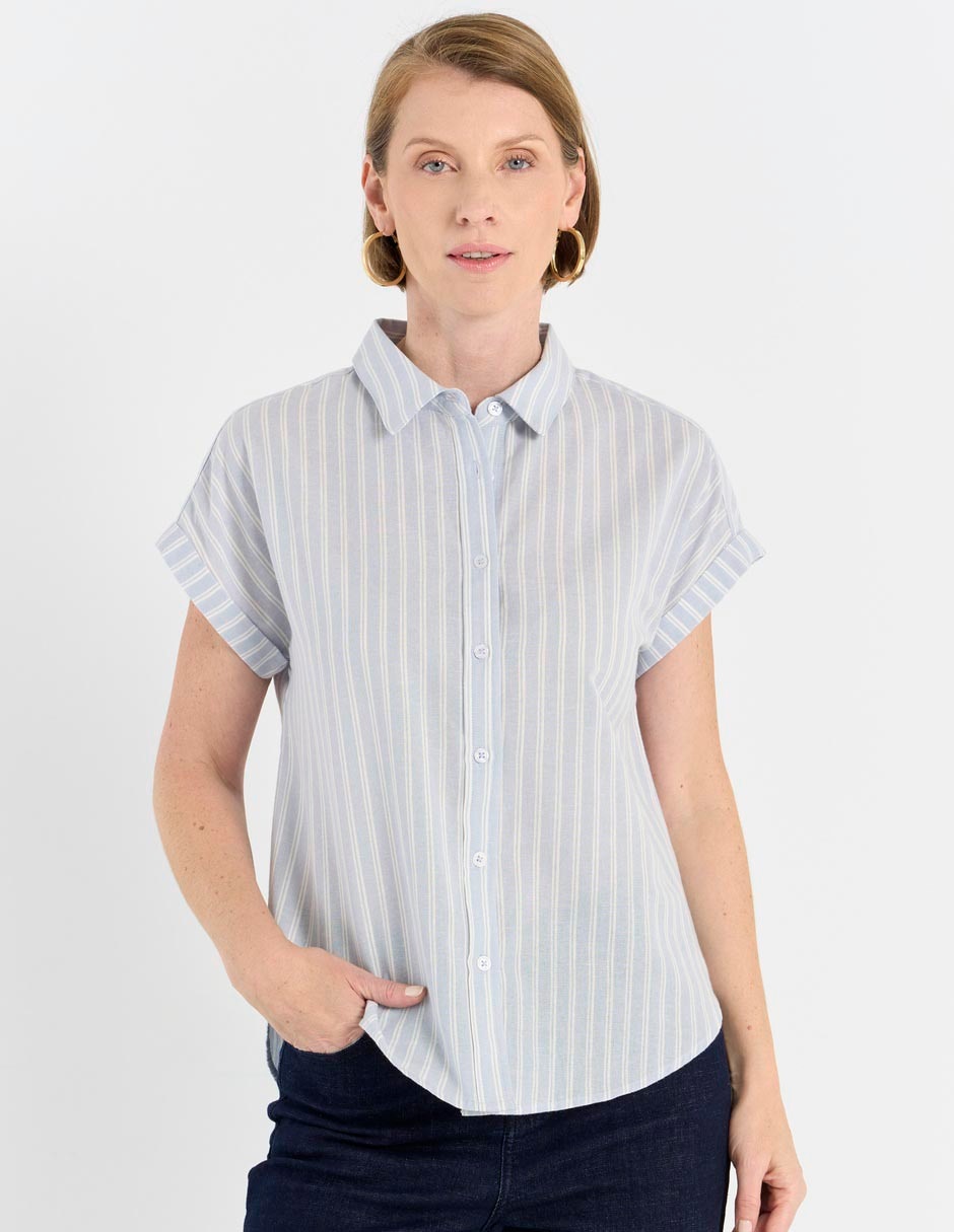 Blusa camisera manga corta para mujer Blusa camisera manga corta para mujer