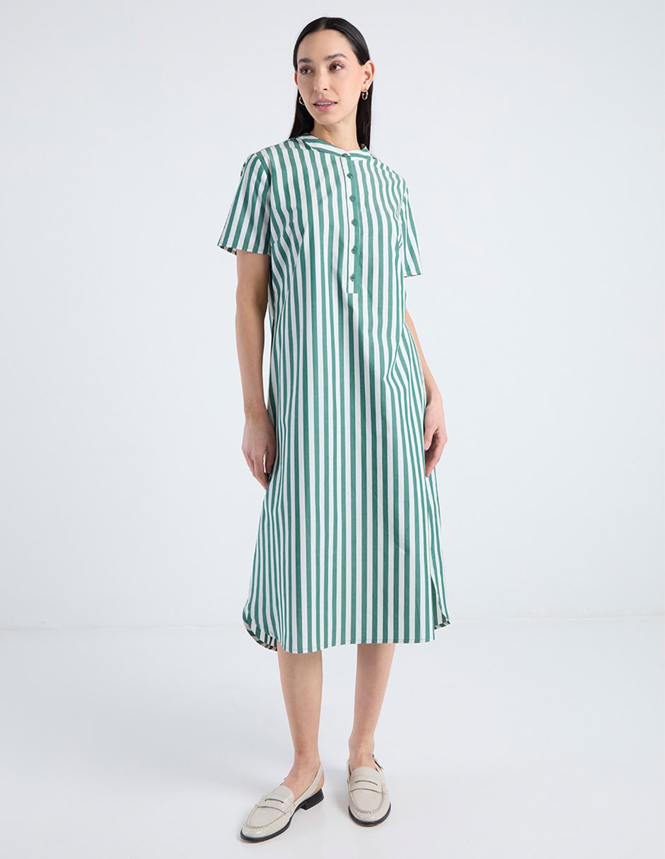 VESTIDO L RODILLA WEEKEND, EG, CERCETA