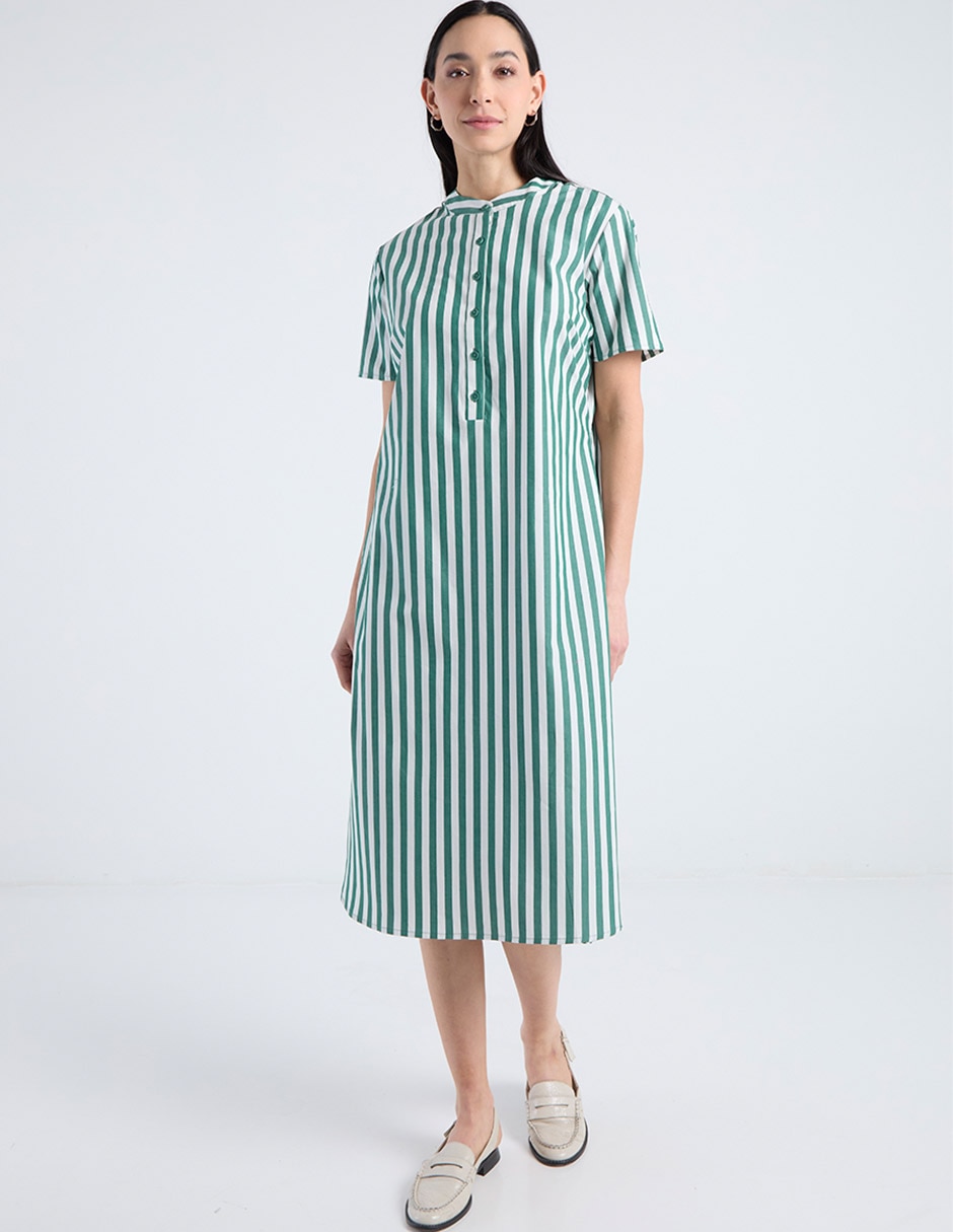 VESTIDO L RODILLA WEEKEND, EG, CERCETA