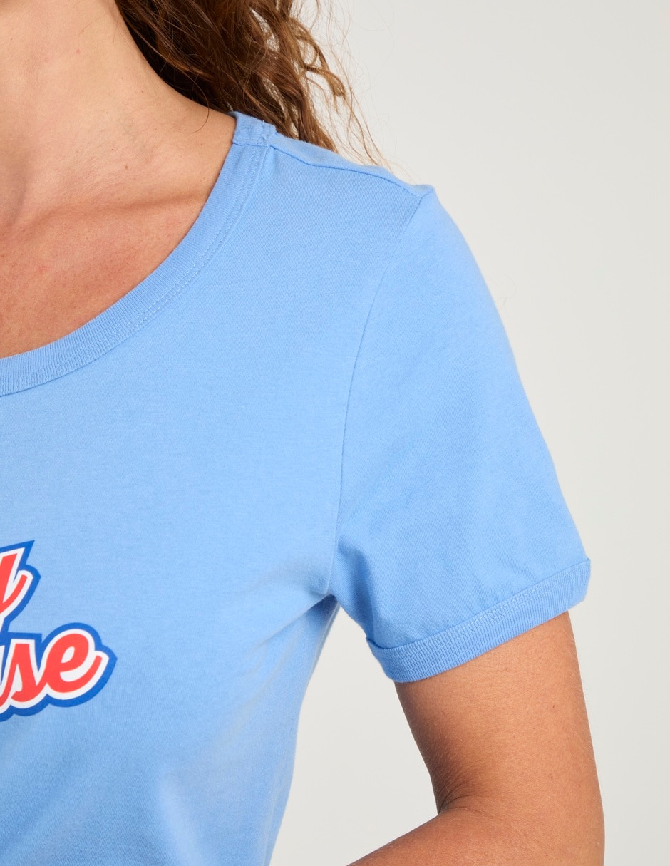 Playera manga corta Mickey Mouse cuello redondo para mujer 5