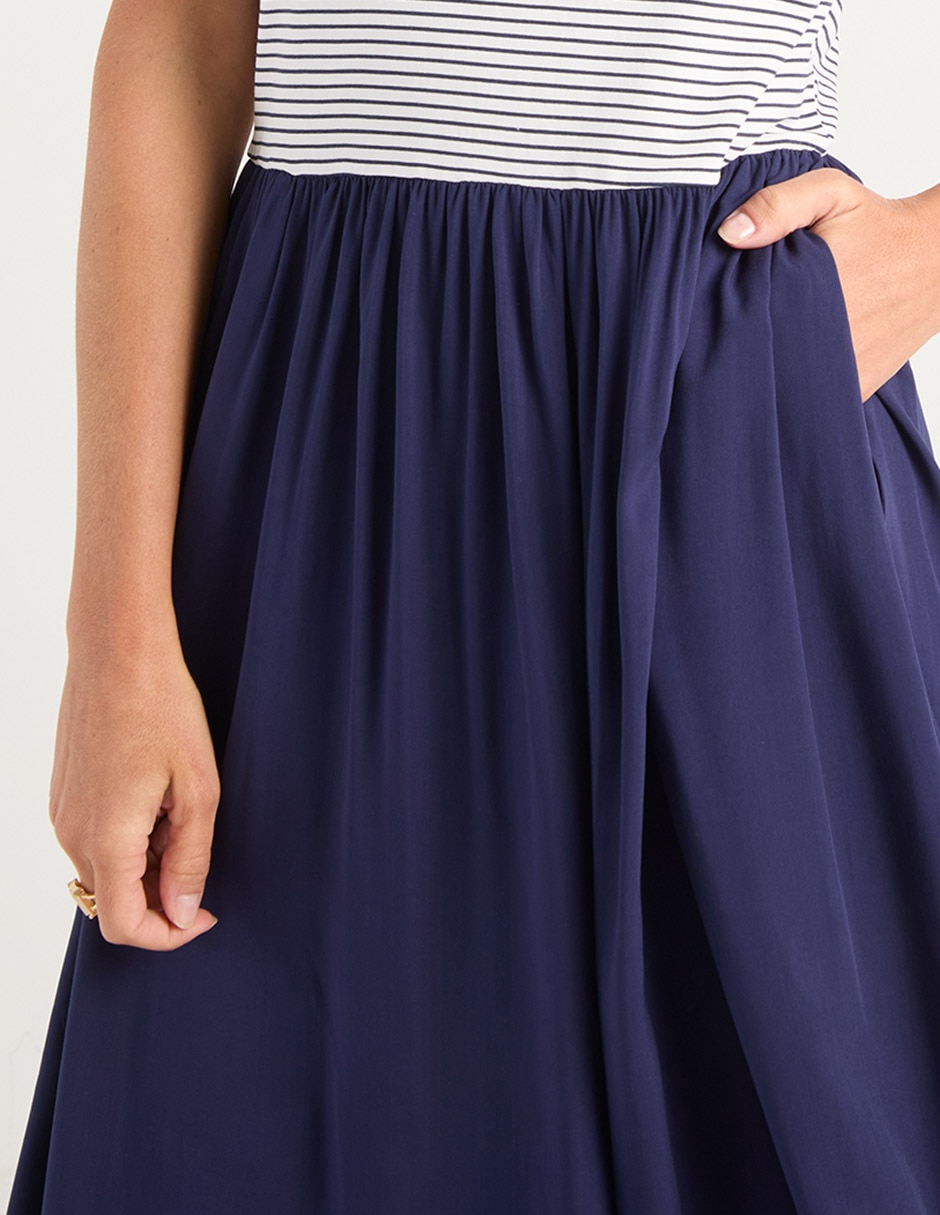 VESTIDO WEEKEND, CH, AZUL MARINO ESTAMP