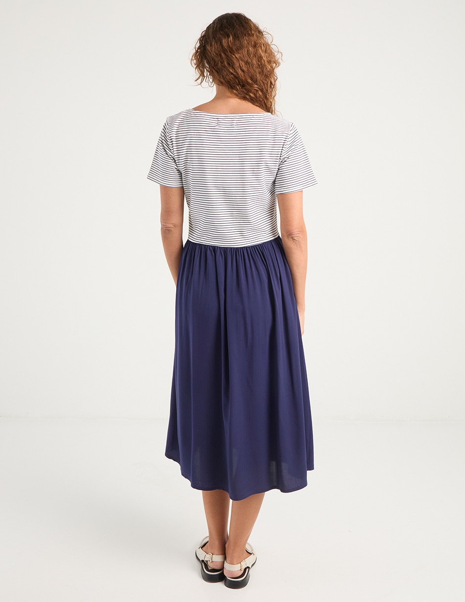VESTIDO WEEKEND, CH, AZUL MARINO ESTAMP