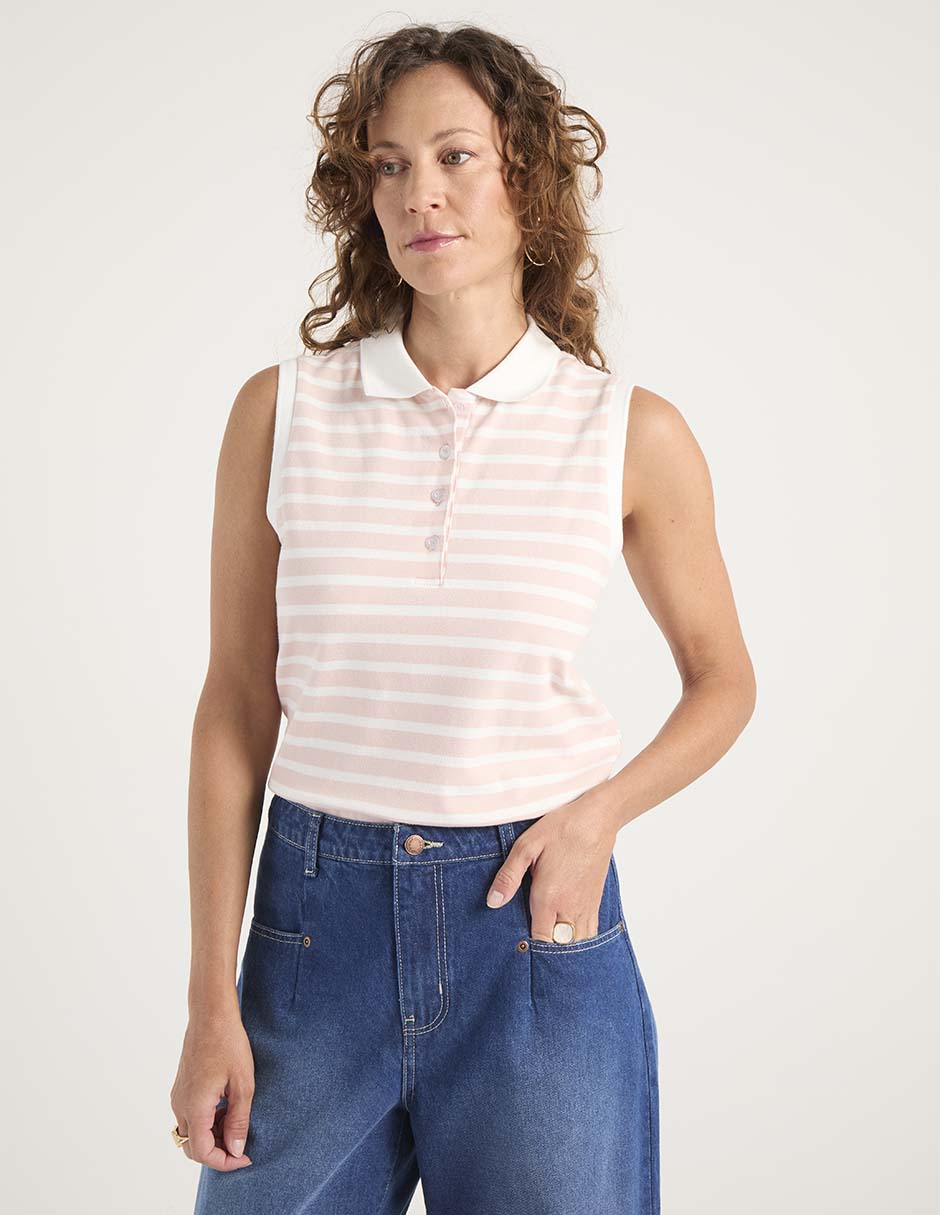 Playera tipo polo para mujer