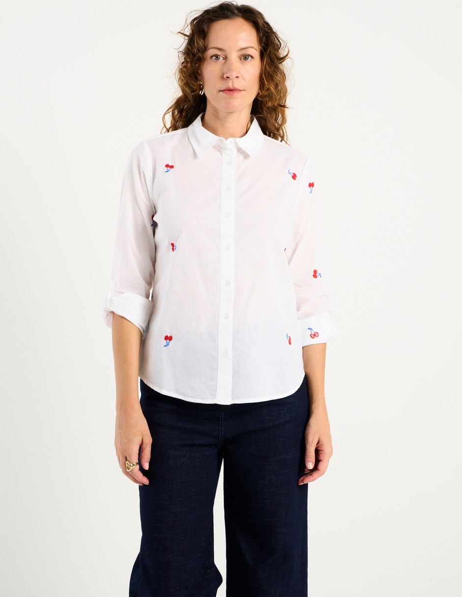 Blusa camisera manga larga para mujer Blusa camisera manga larga para mujer