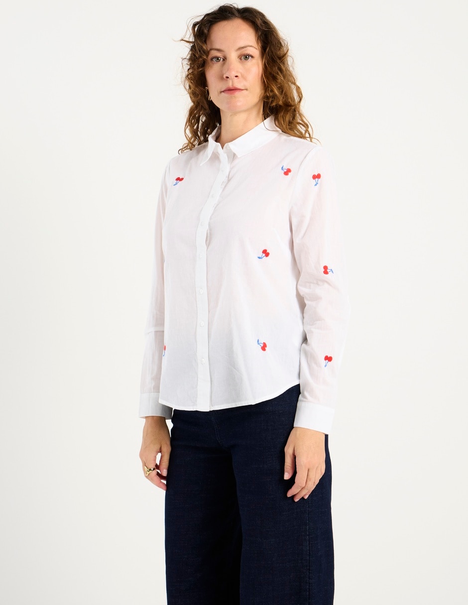 Blusa camisera manga larga para mujer 7