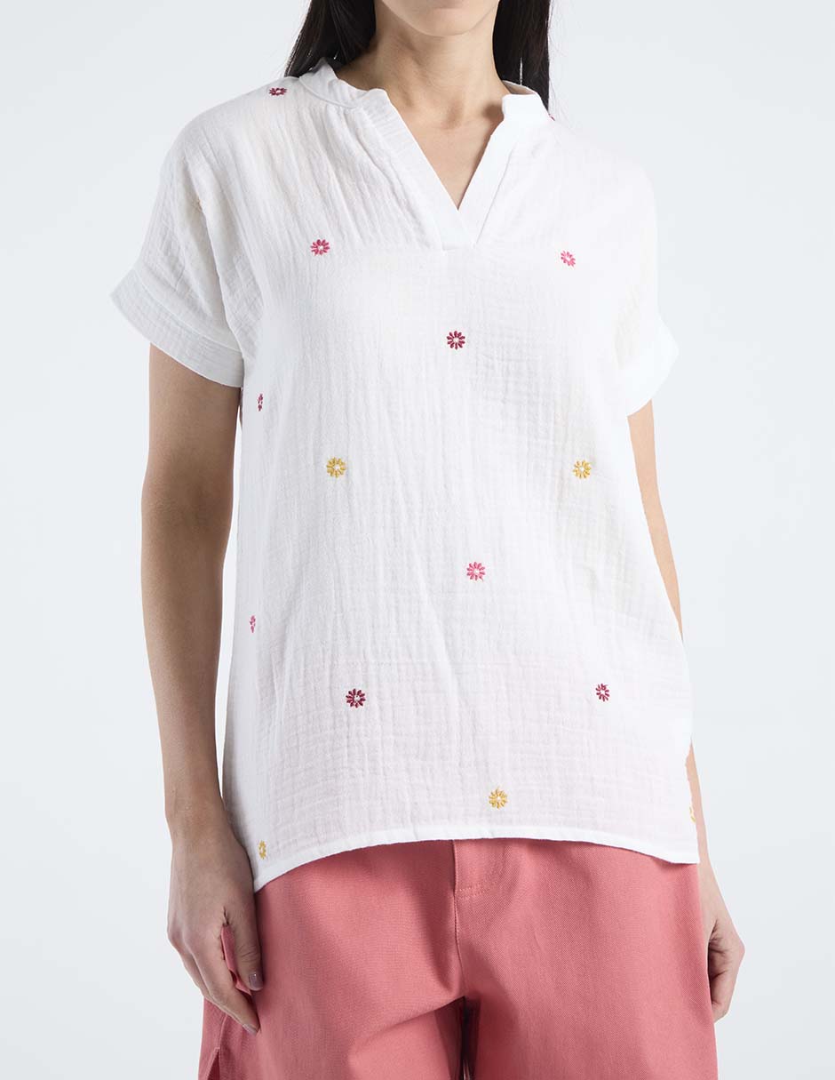 Blusa manga corta para mujer 7