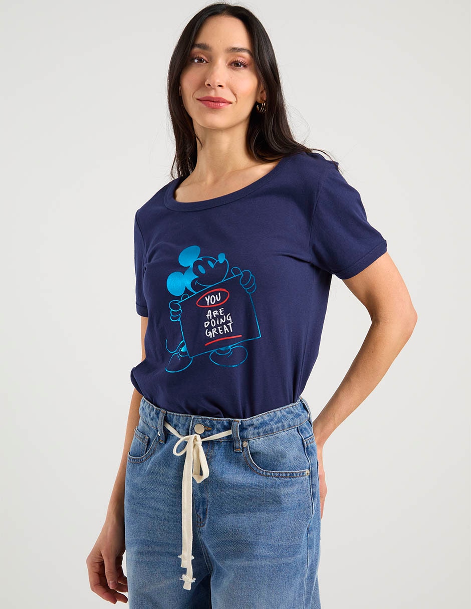 Playera manga corta cuello redondo para mujer 2