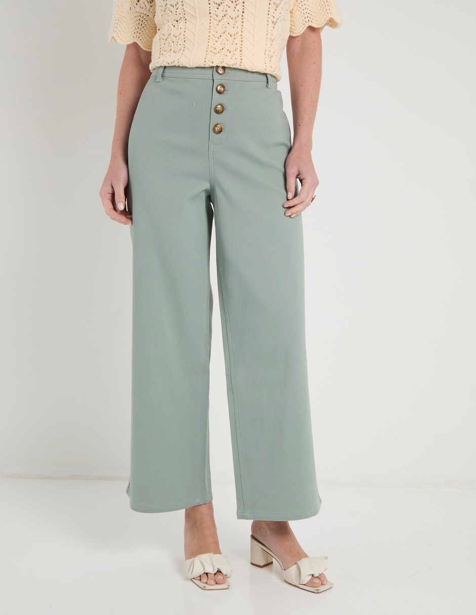 Jeans wide leg a la cintura para mujer 2