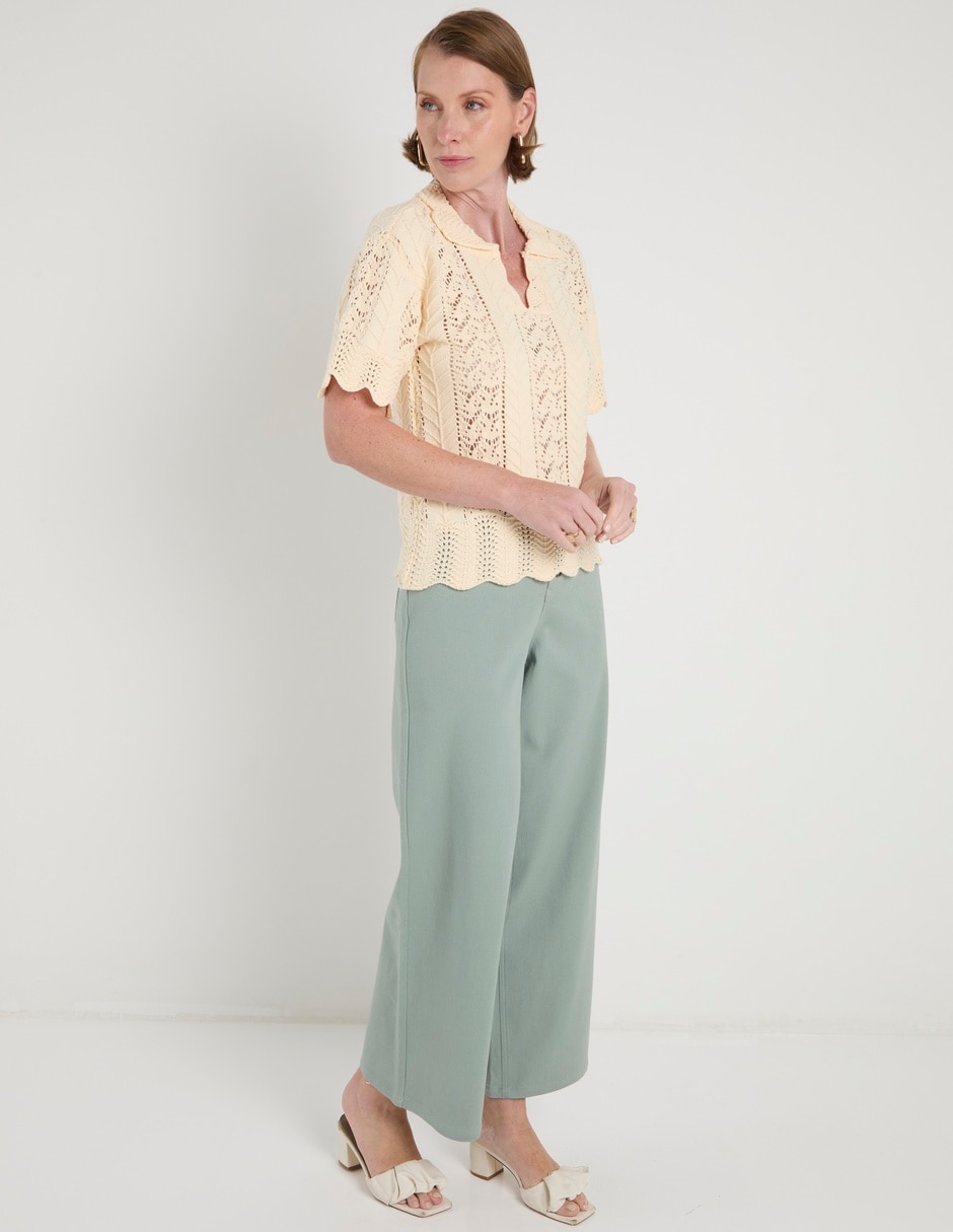 Jeans wide leg a la cintura para mujer 3