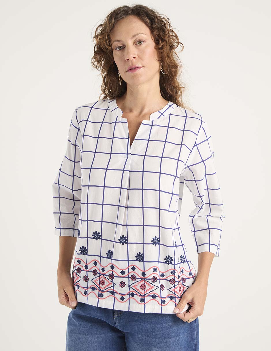 Blusa manga 3/4 para mujer Blusa manga 3/4 para mujer