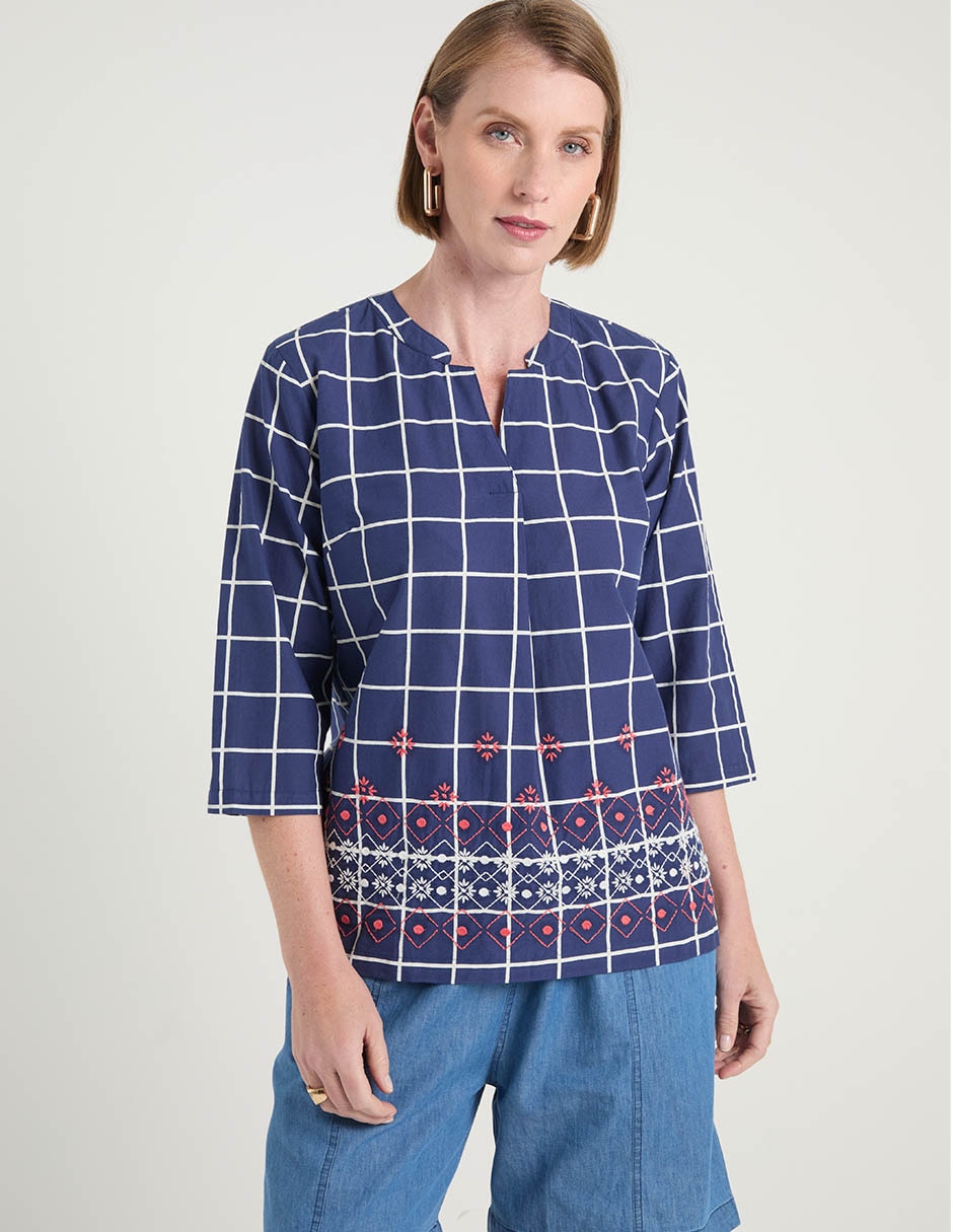 Blusa manga 3/4 para mujer Blusa manga 3/4 para mujer