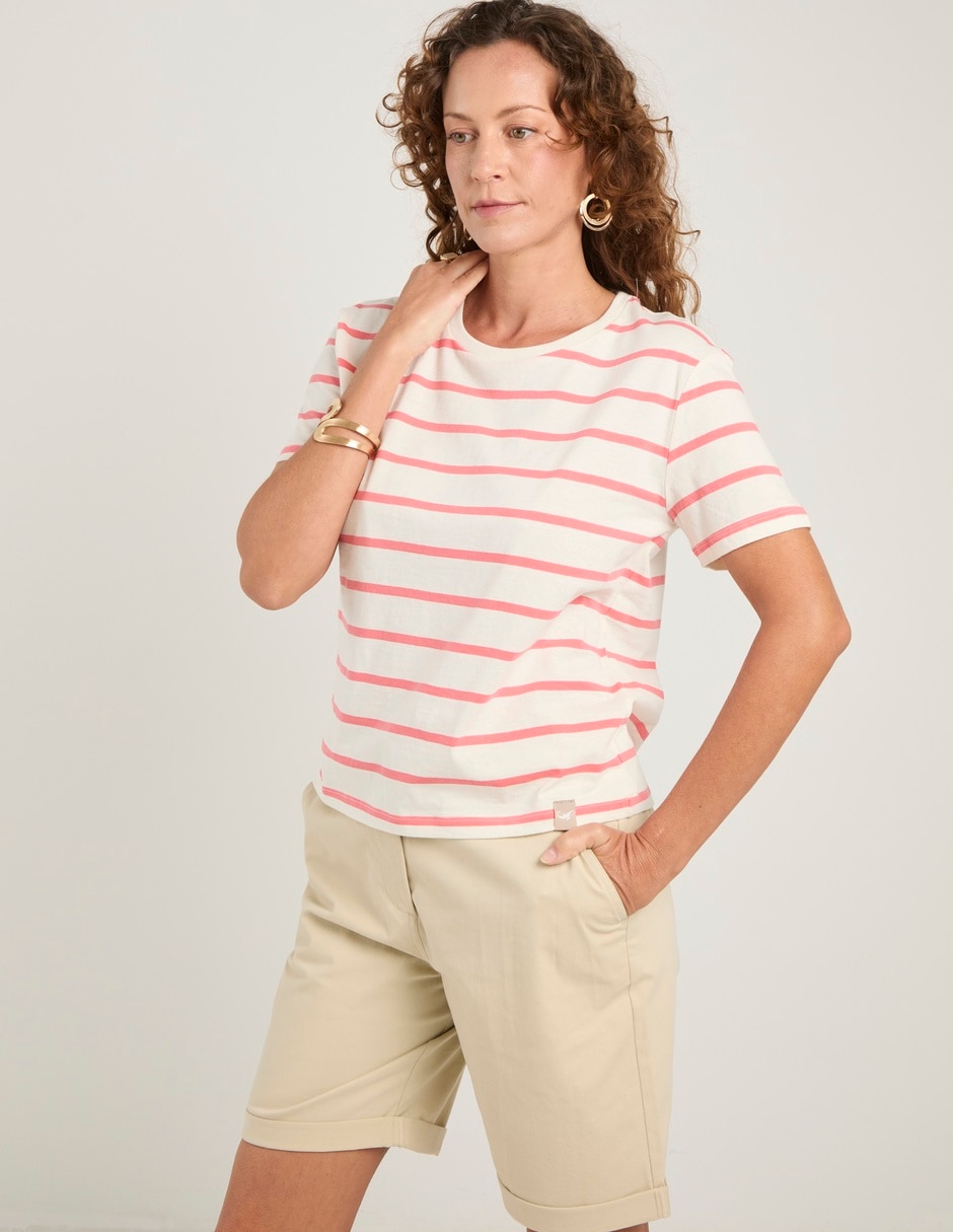 Playera manga corta cuello redondo para mujer Playera manga corta cuello redondo para mujer