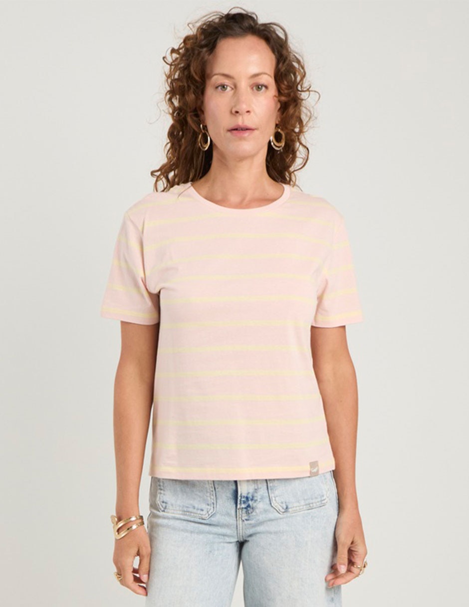 Playera manga corta cuello redondo para mujer