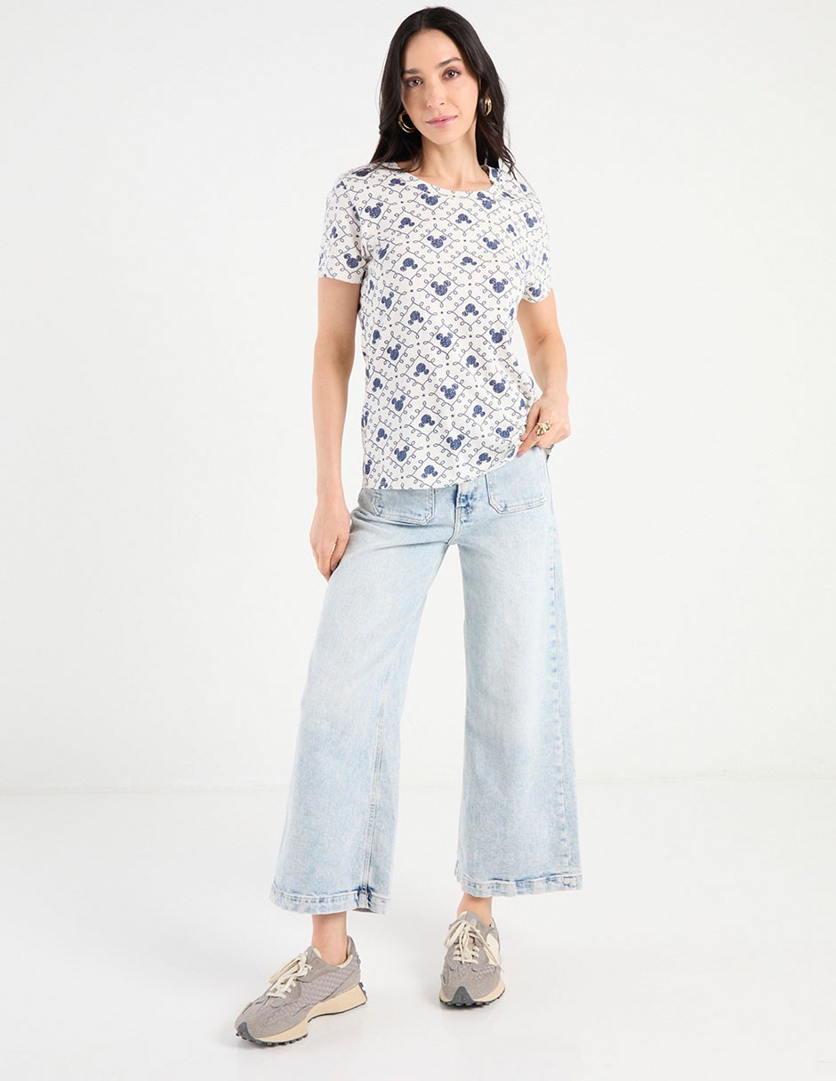 Playera manga corta Mickey Mouse cuello redondo para mujer 2
