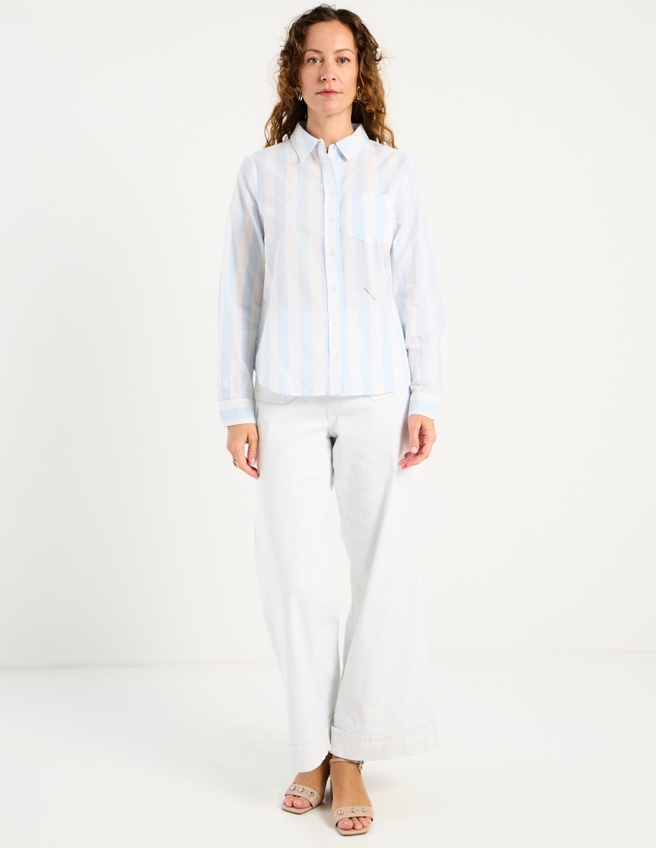 Blusa camisera manga larga para mujer 3