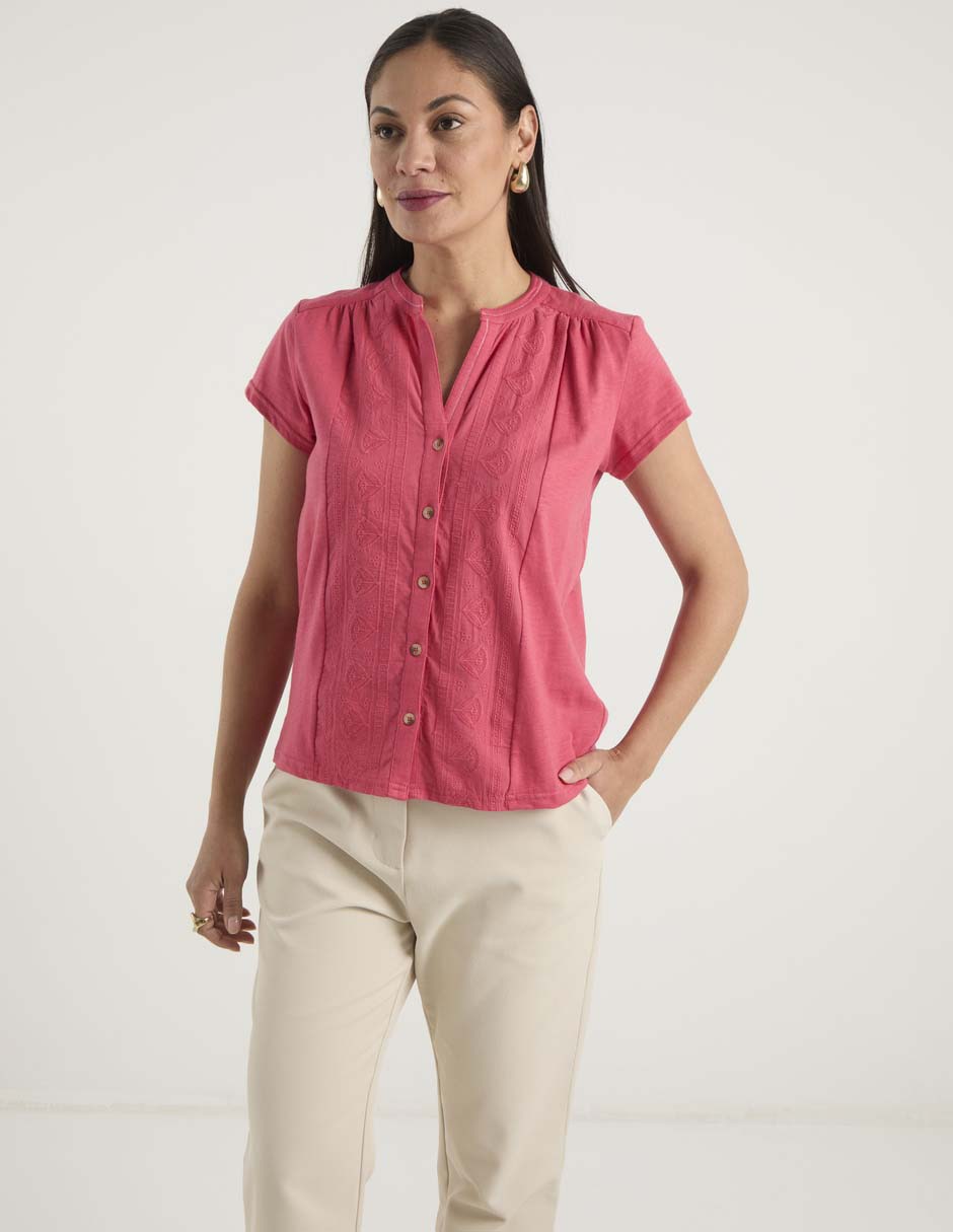 Blusa manga corta para mujer