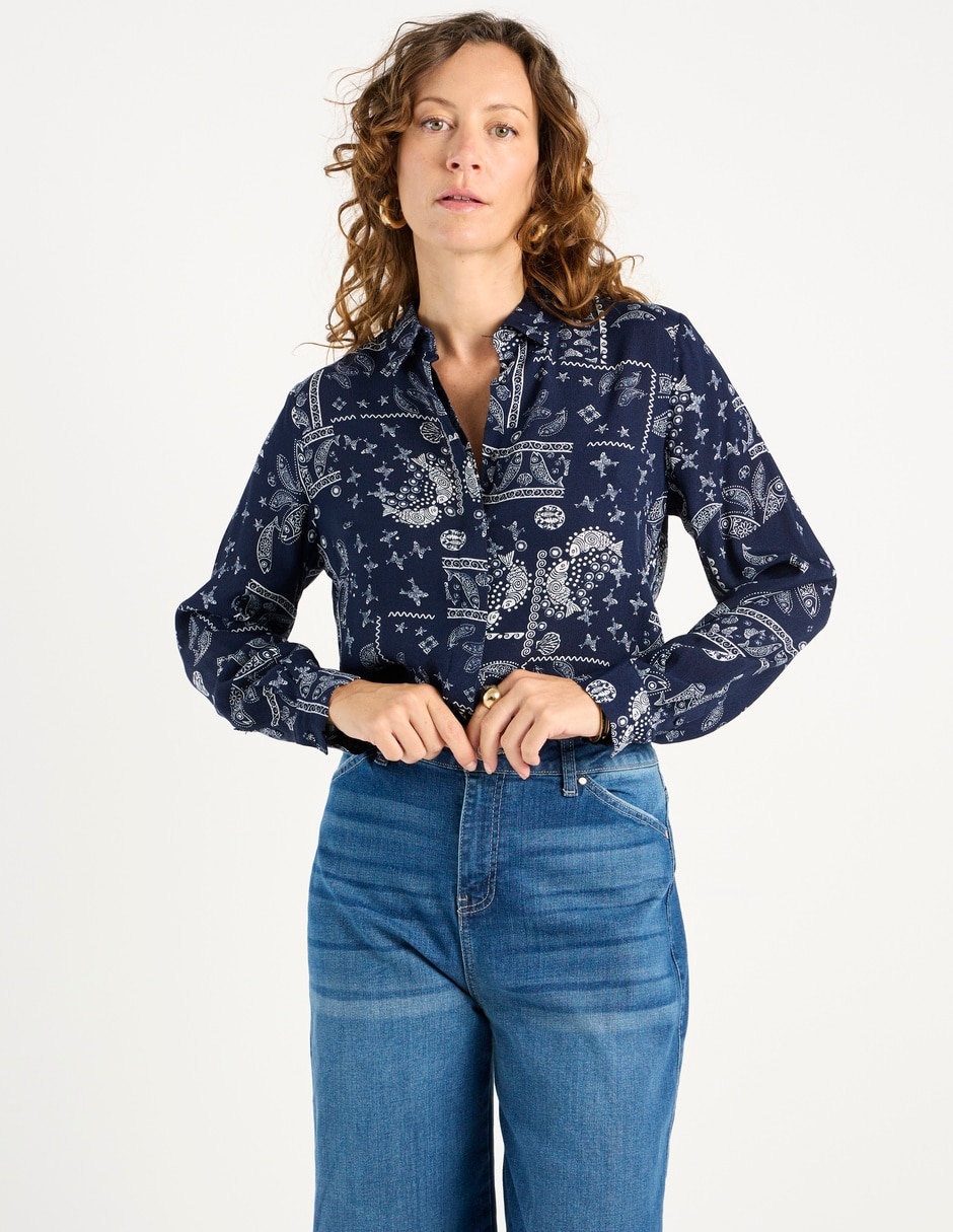 Blusa manga larga para mujer