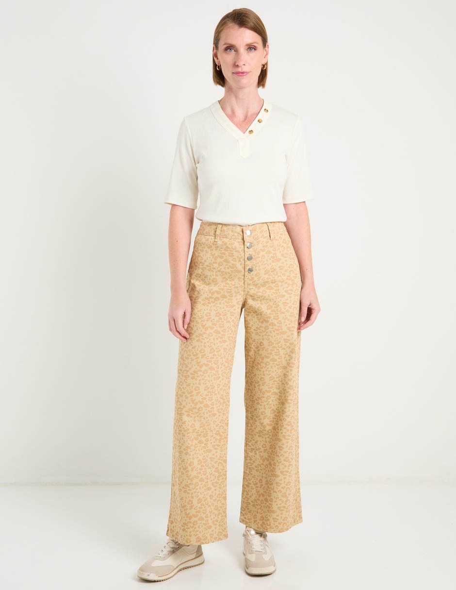 Jeans wide leg a la cintura alta para mujer 2