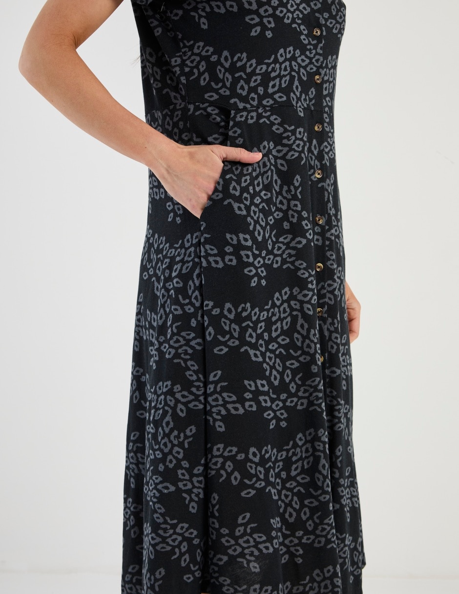 VESTIDO LARGO WEEKEND, G, NEGRO ESTAMPA