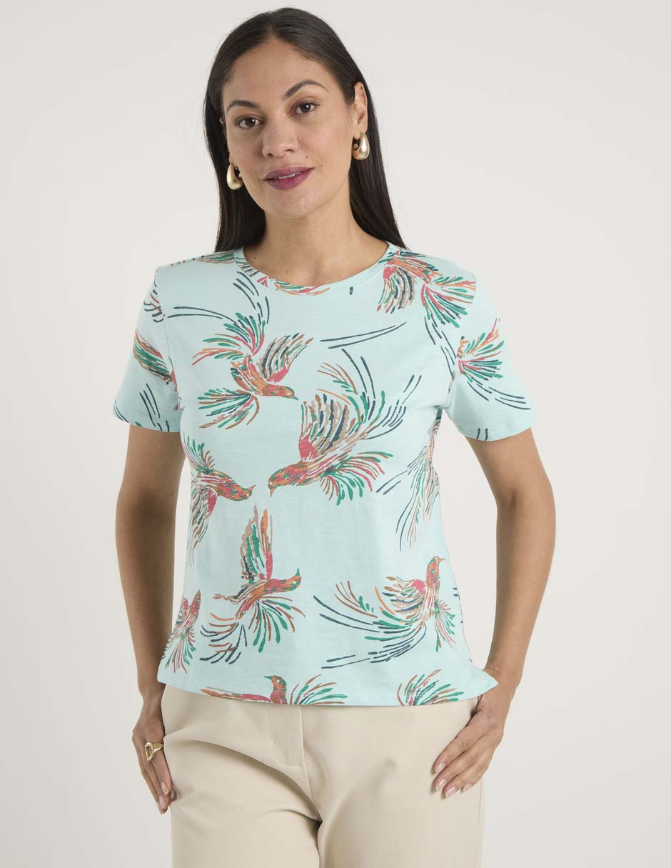 Playera manga corta cuello redondo para mujer 2
