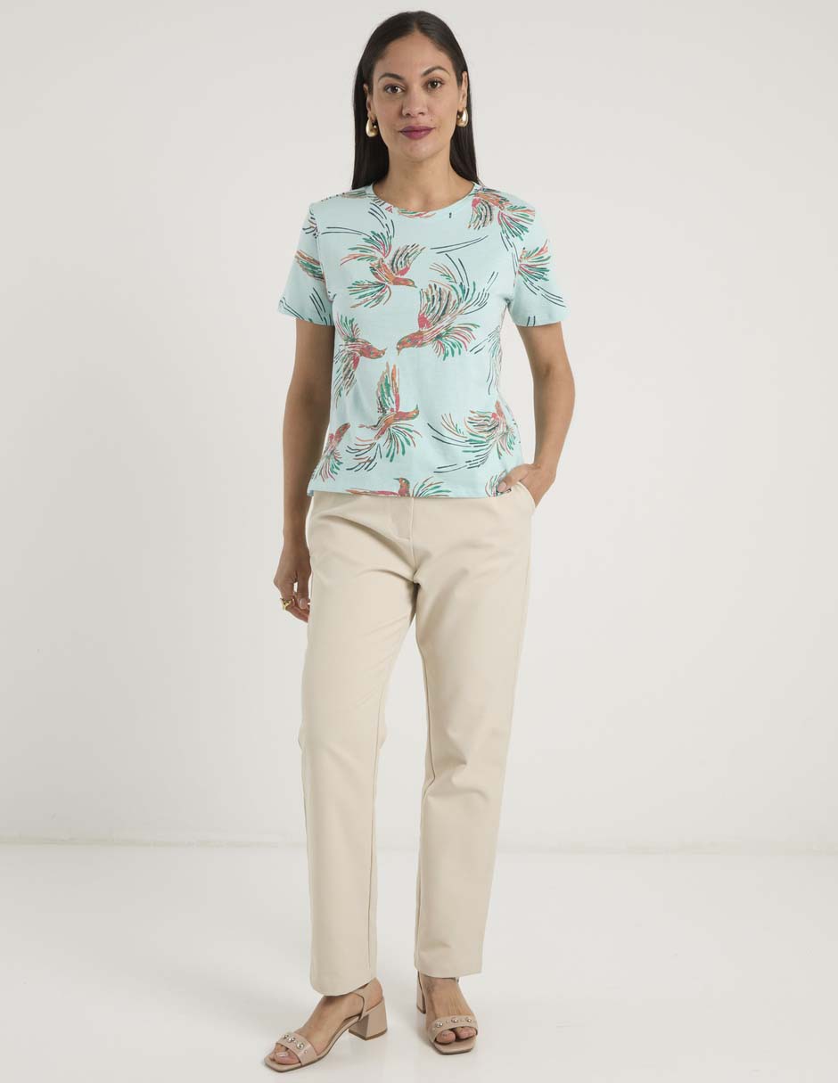 Playera manga corta cuello redondo para mujer 3
