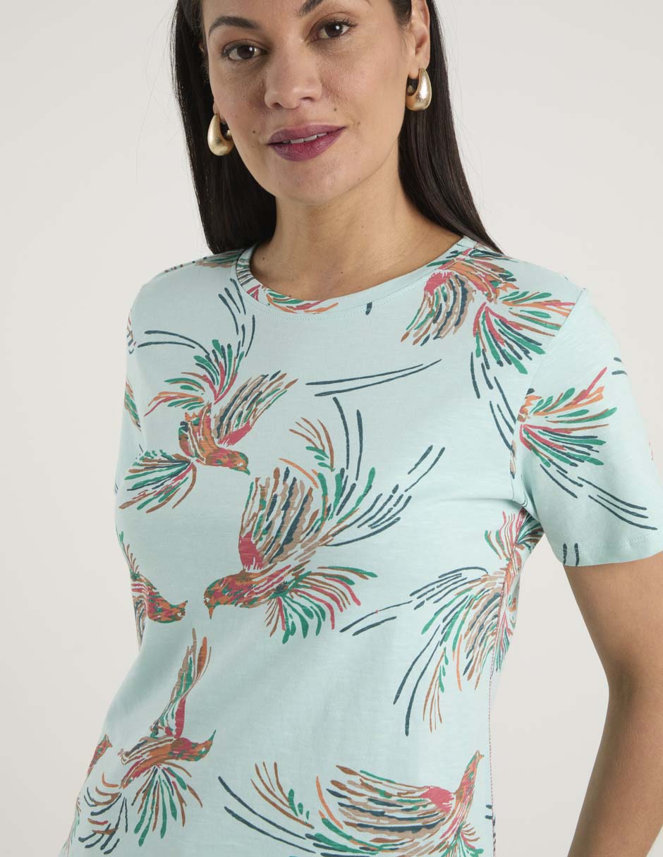 Playera manga corta cuello redondo para mujer 4