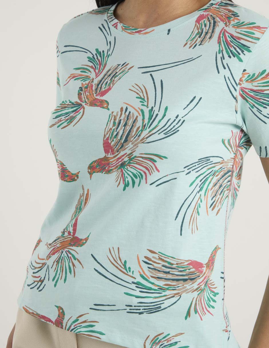 Playera manga corta cuello redondo para mujer 5
