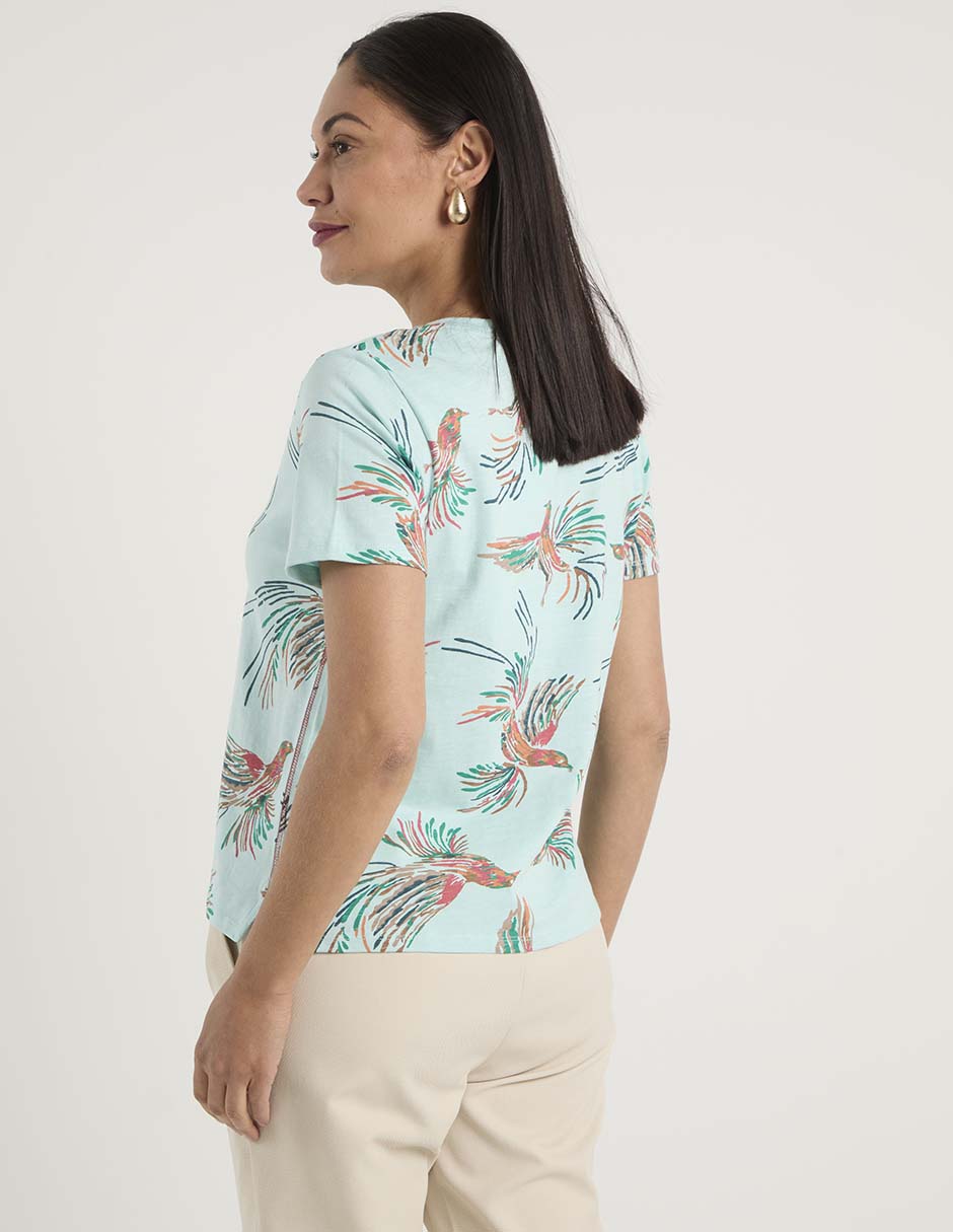Playera manga corta cuello redondo para mujer 6