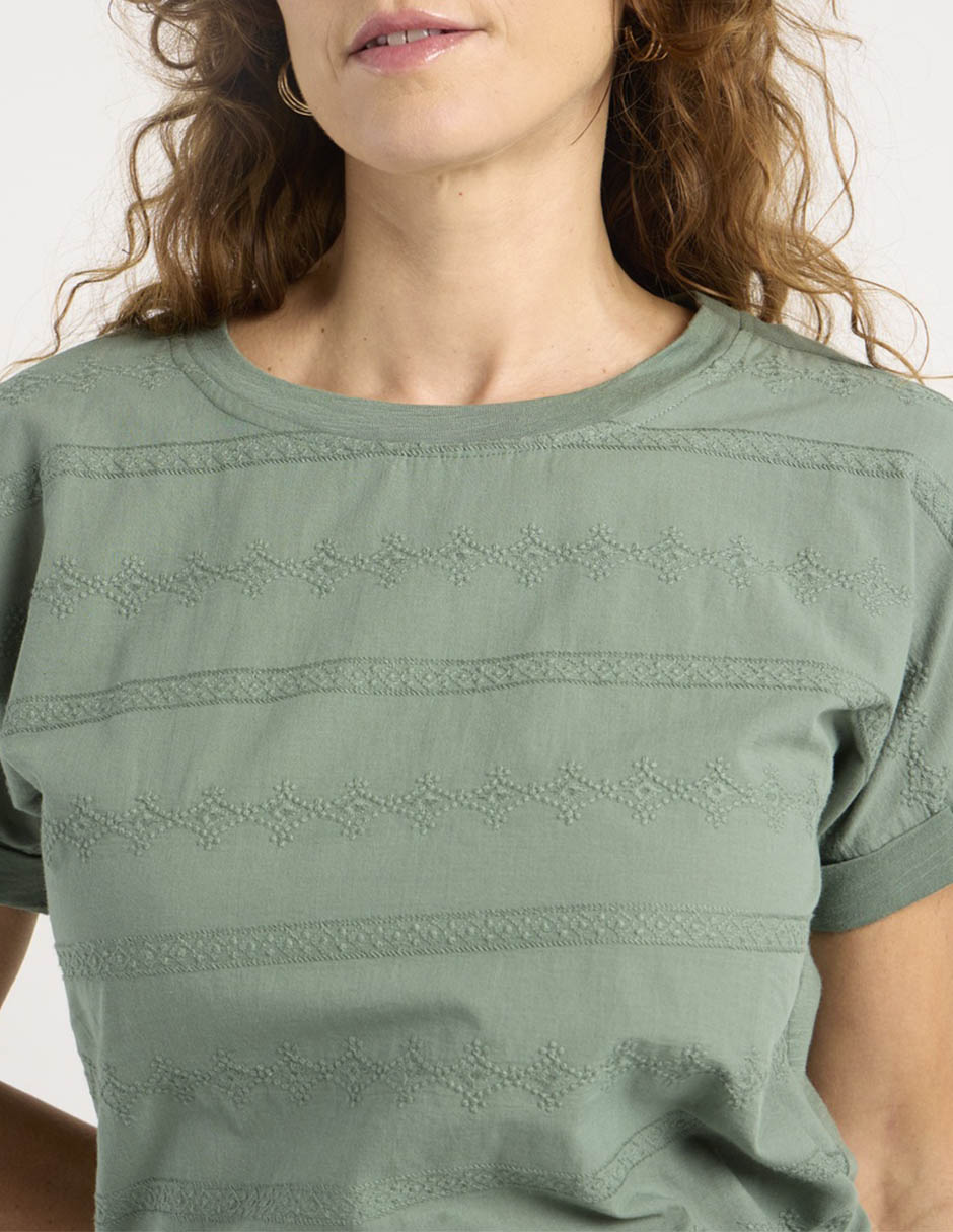 Playera manga corta cuello redondo para mujer 4