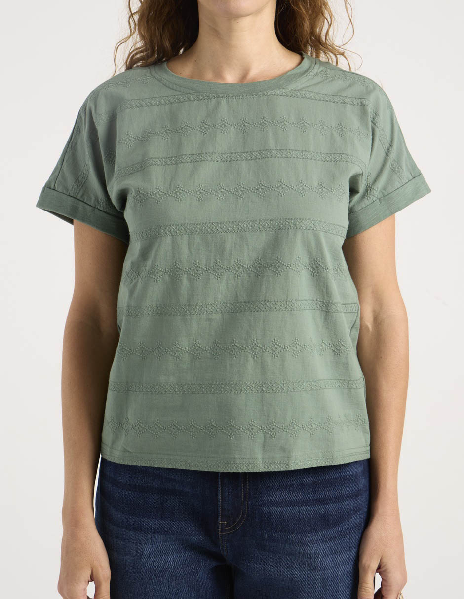 Playera manga corta cuello redondo para mujer 7